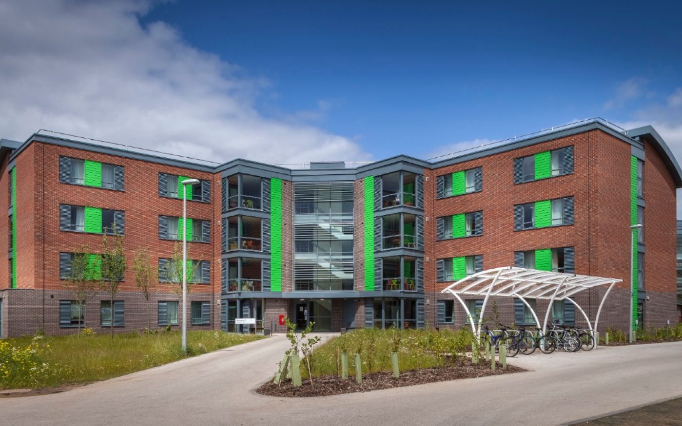 Exterior of the new University of Warwick student accommodation building