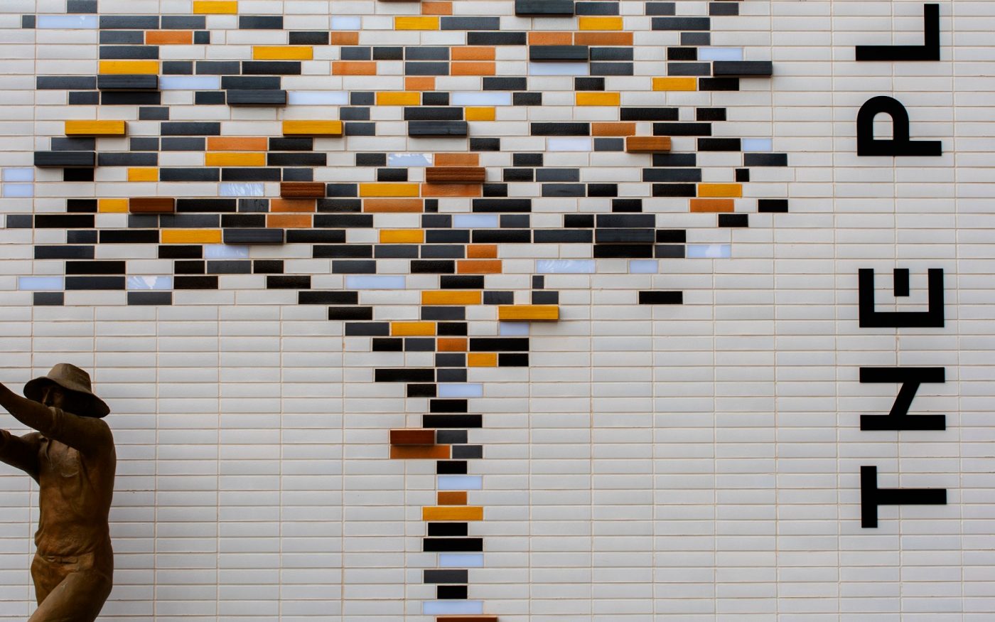 close up of Corium brick cladding tree artwork