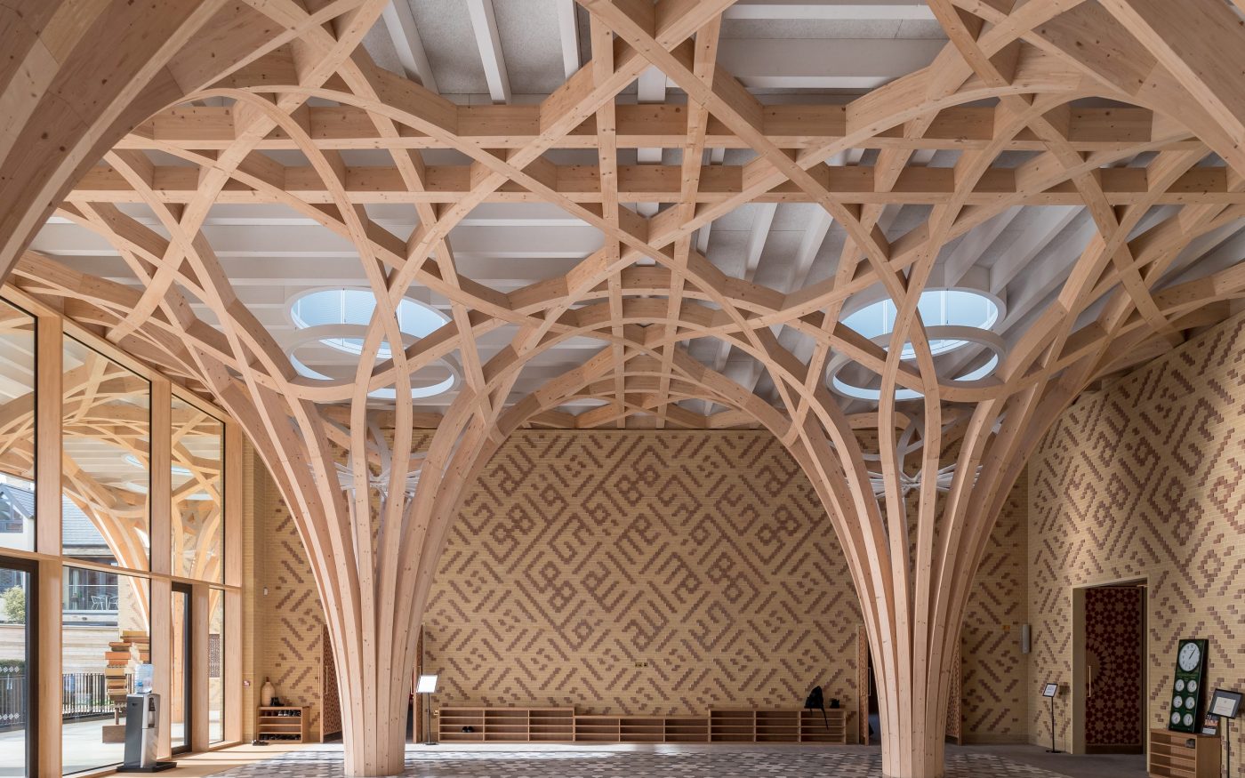 Corium brick tile cladding motif pattern in mosque