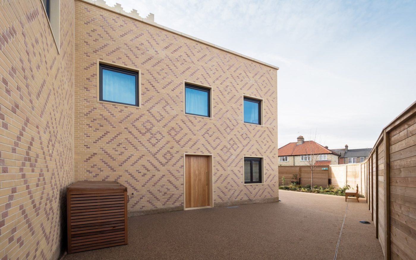 Corium brick tile cladding motif pattern in mosque