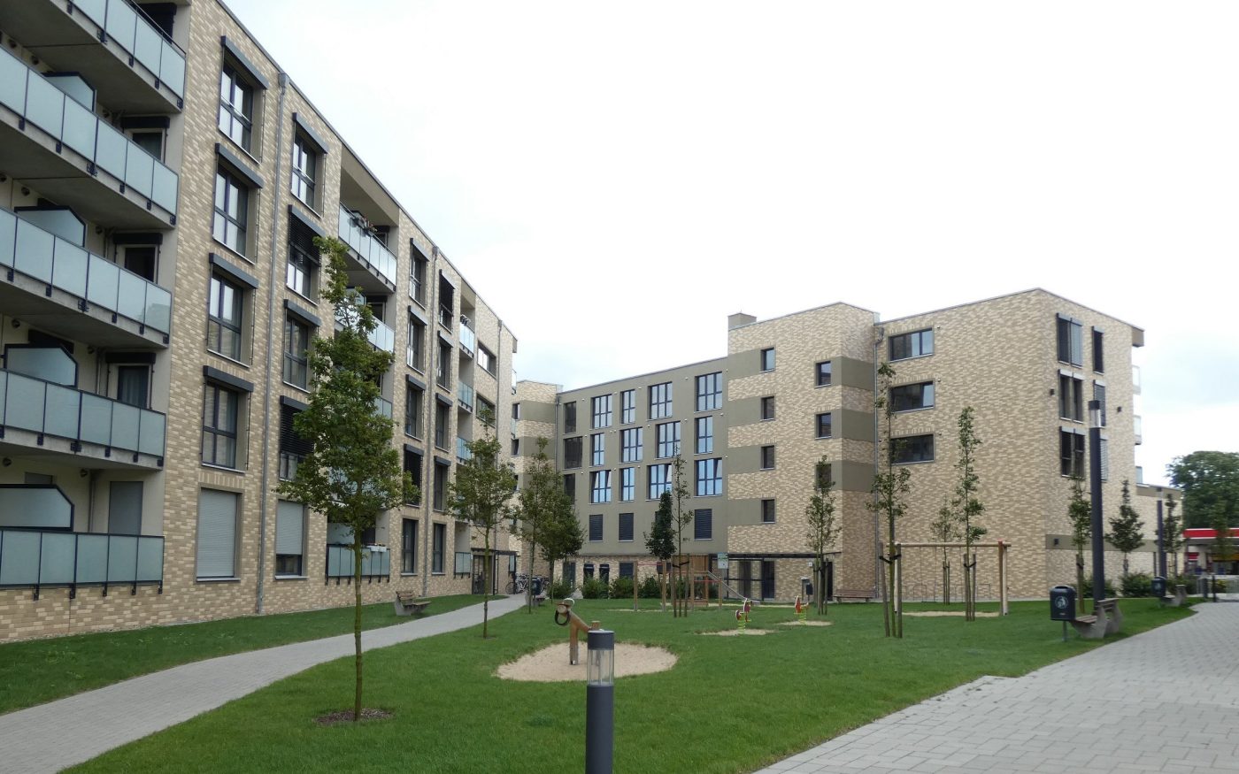 Manufactured Brick Slips on modern office building