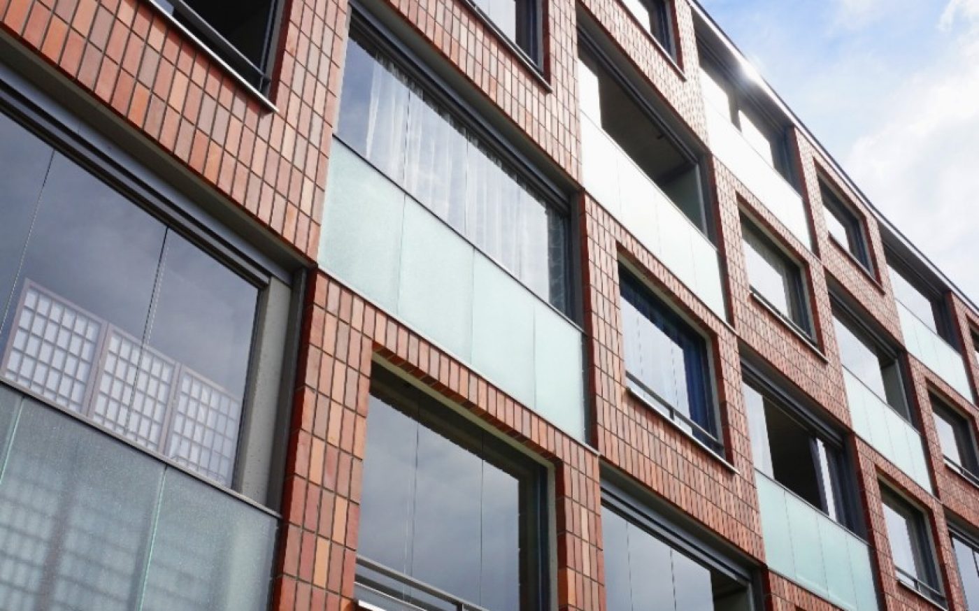 Modern residential build with brick cladding