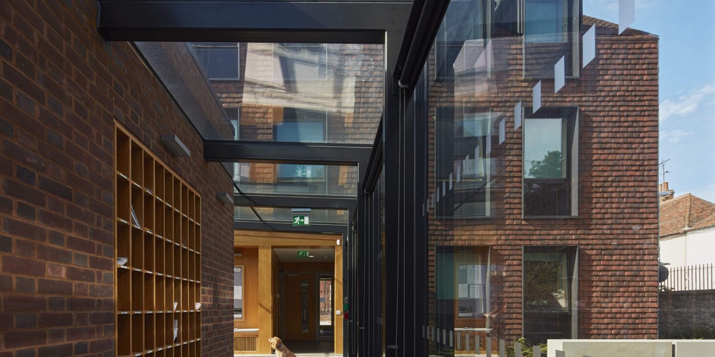 Glass corridor at Kingsdown House