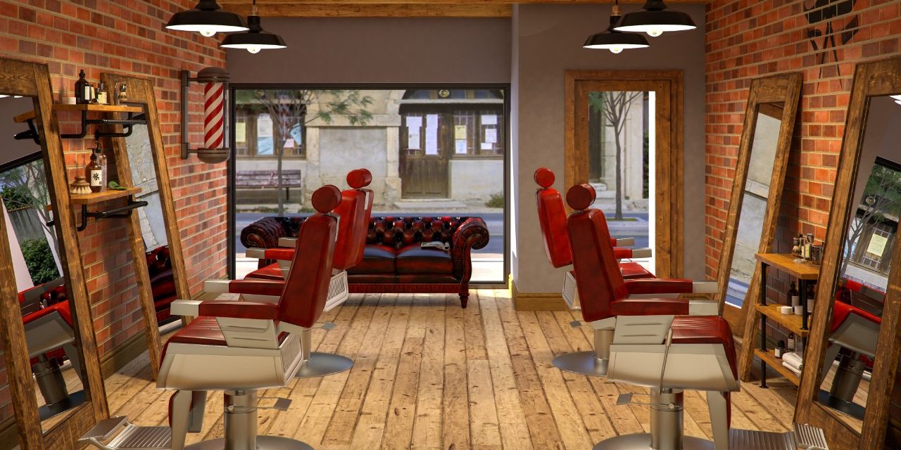 Interior of barber shop