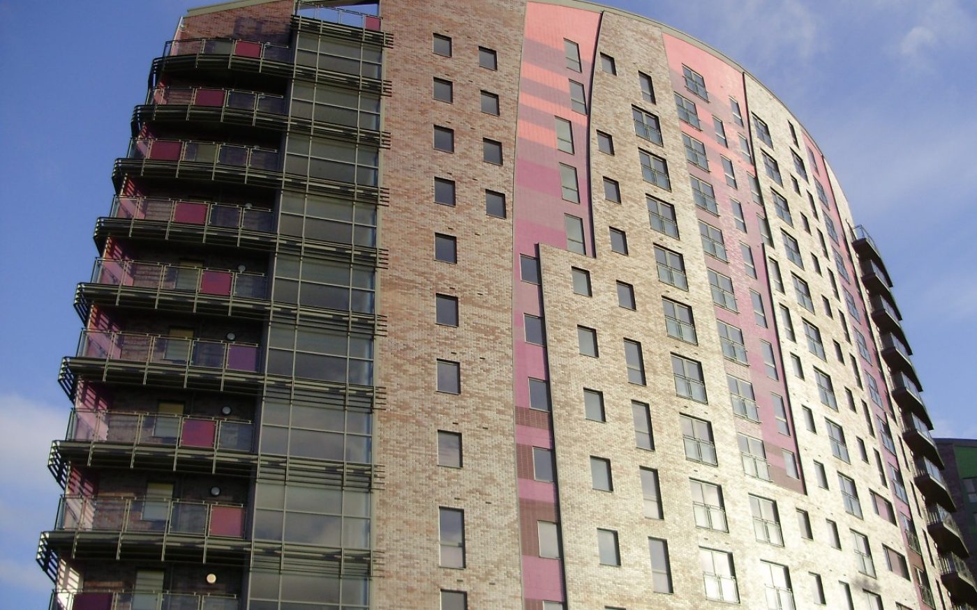 High rise apartment building with Corium brick tile cladding