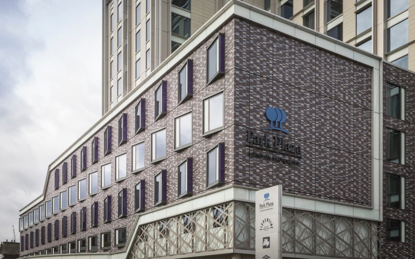 Corium brick tiles on hotel building