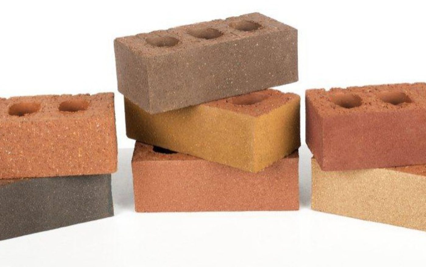 Selection of extruded bricks in different colours