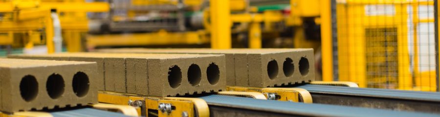 Bricks on production line in Ewhurst factory