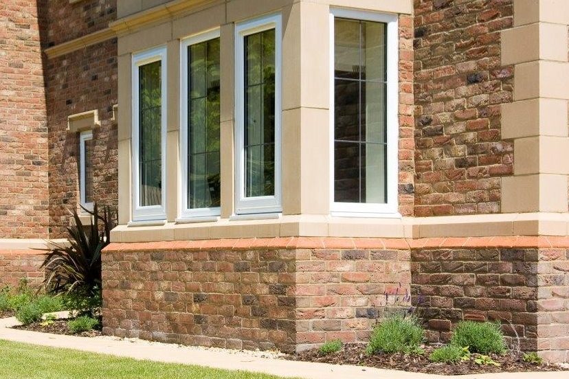 Plinth detail on window of modern house