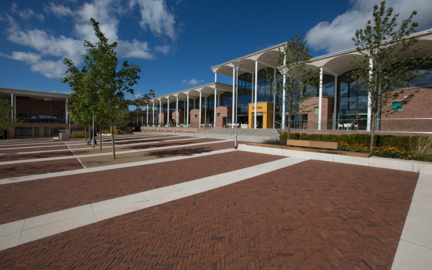 Modern clay paved area