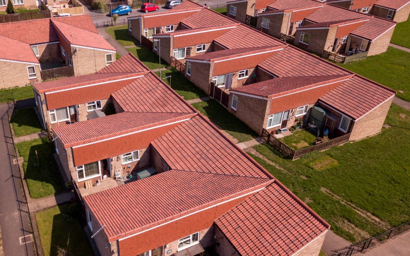 Aerial view of housing estate