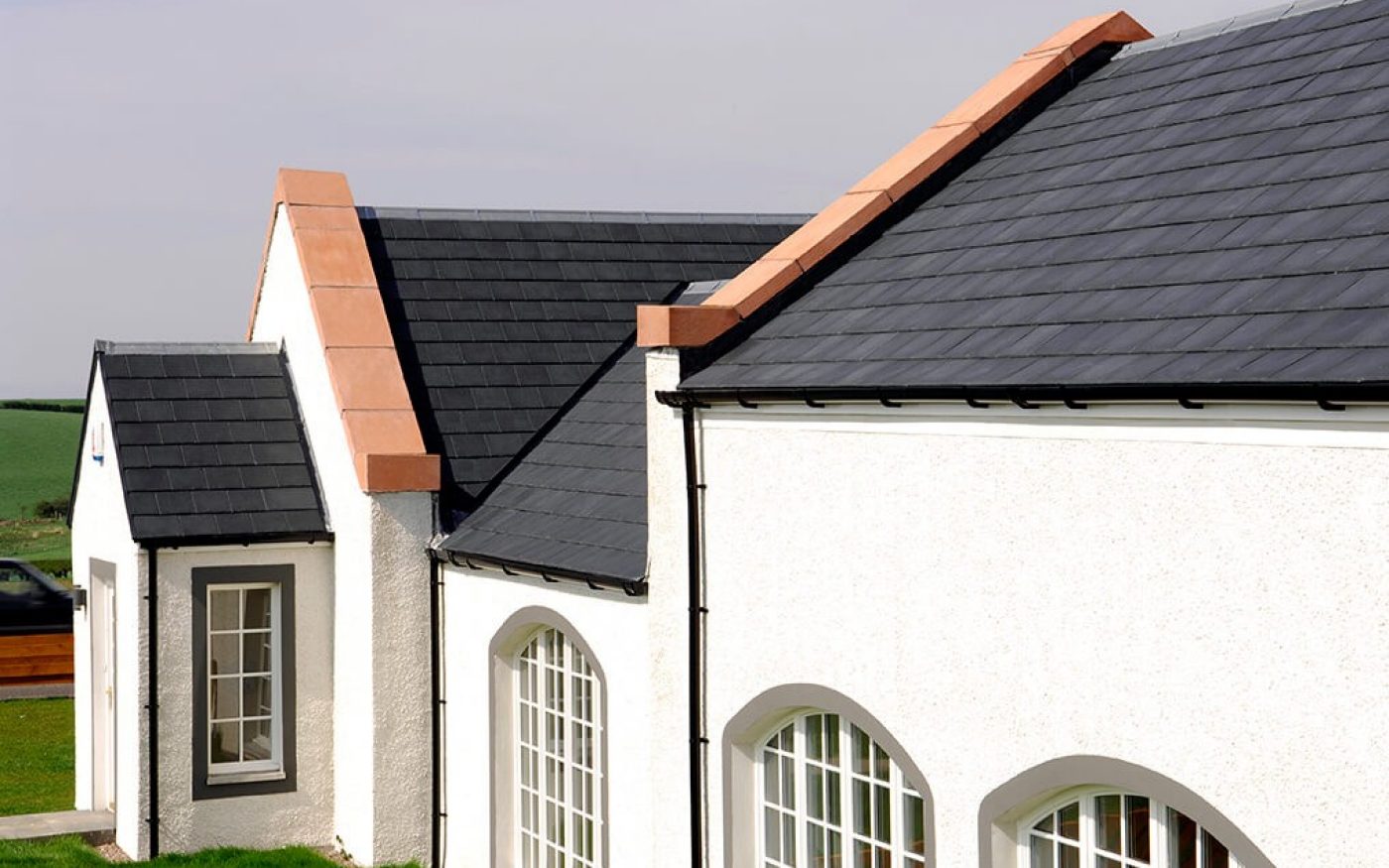 Slate roof tiles on a roof