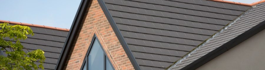 Roof tiles on modern house