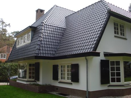 Large grey steep pitched roof