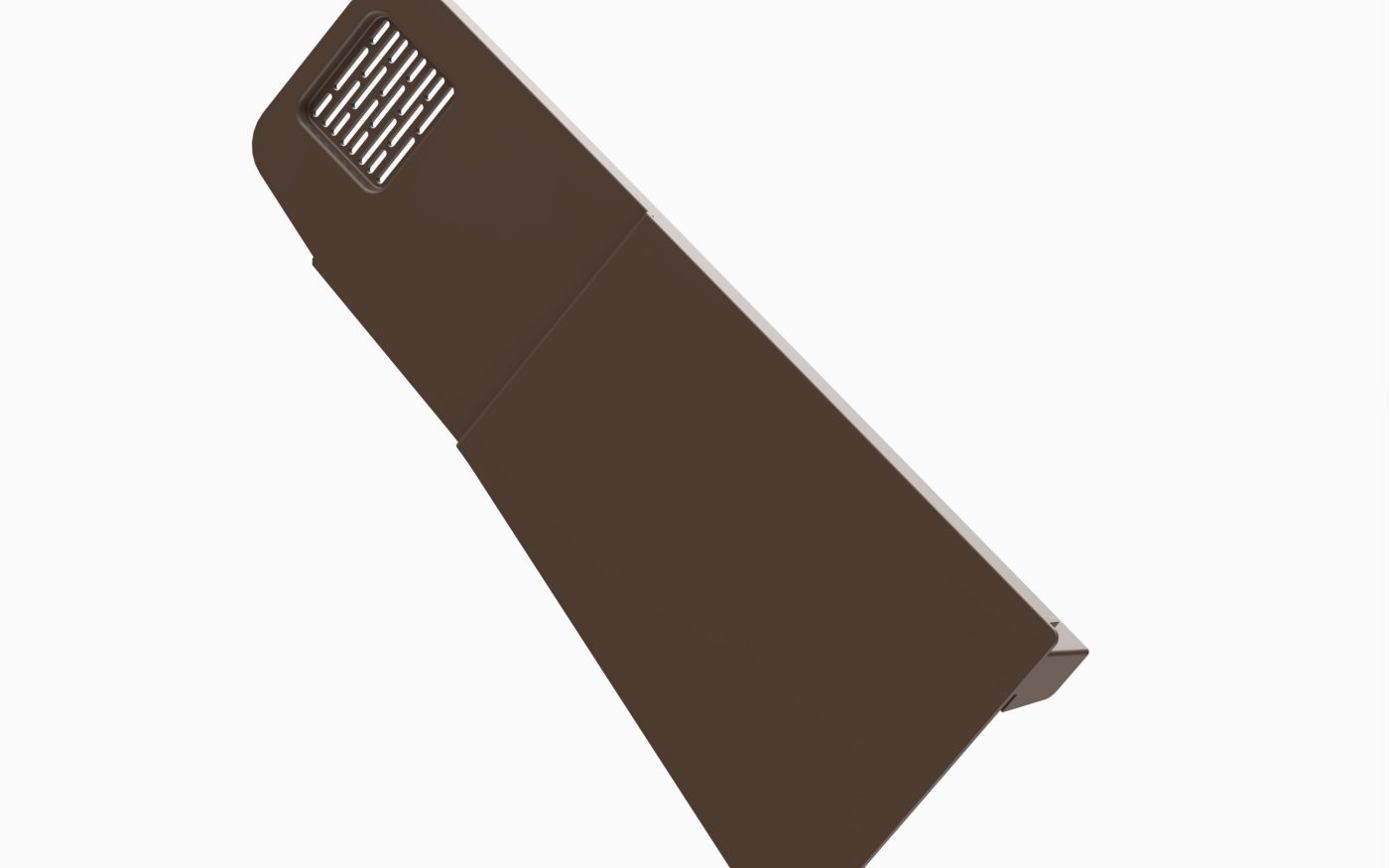 A brown multiverge roof tile on a white background