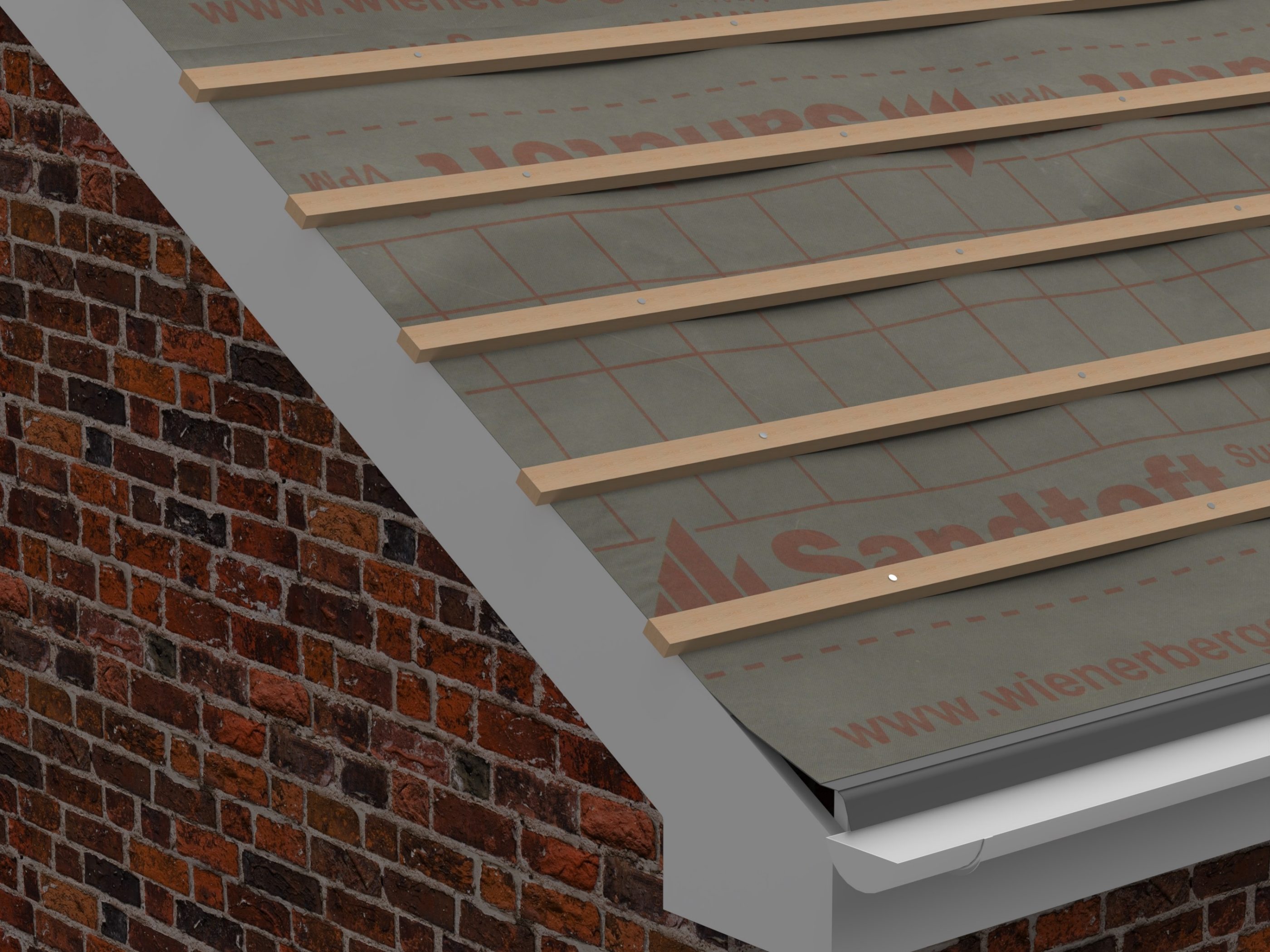 Diagram of underlay laid on a vertially generated roof