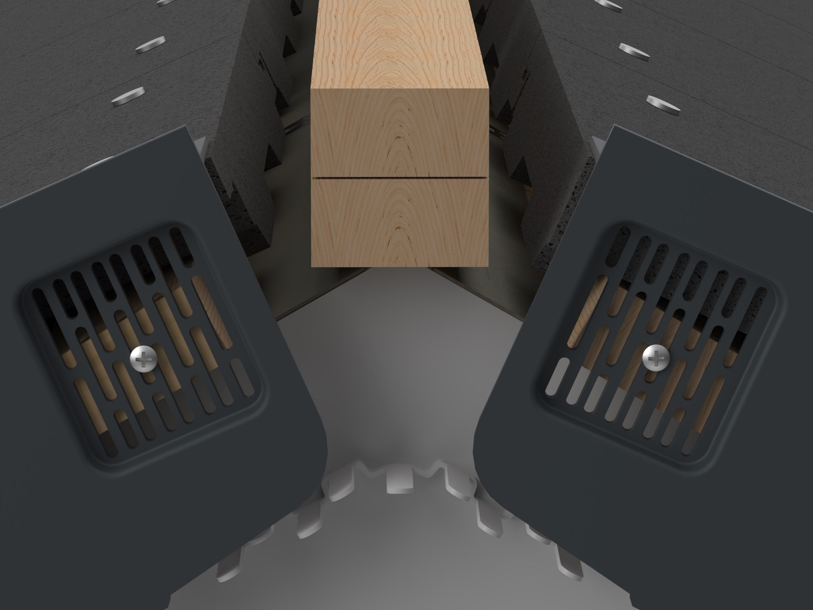 digital diagram of two sides of a roof coming together at the peak