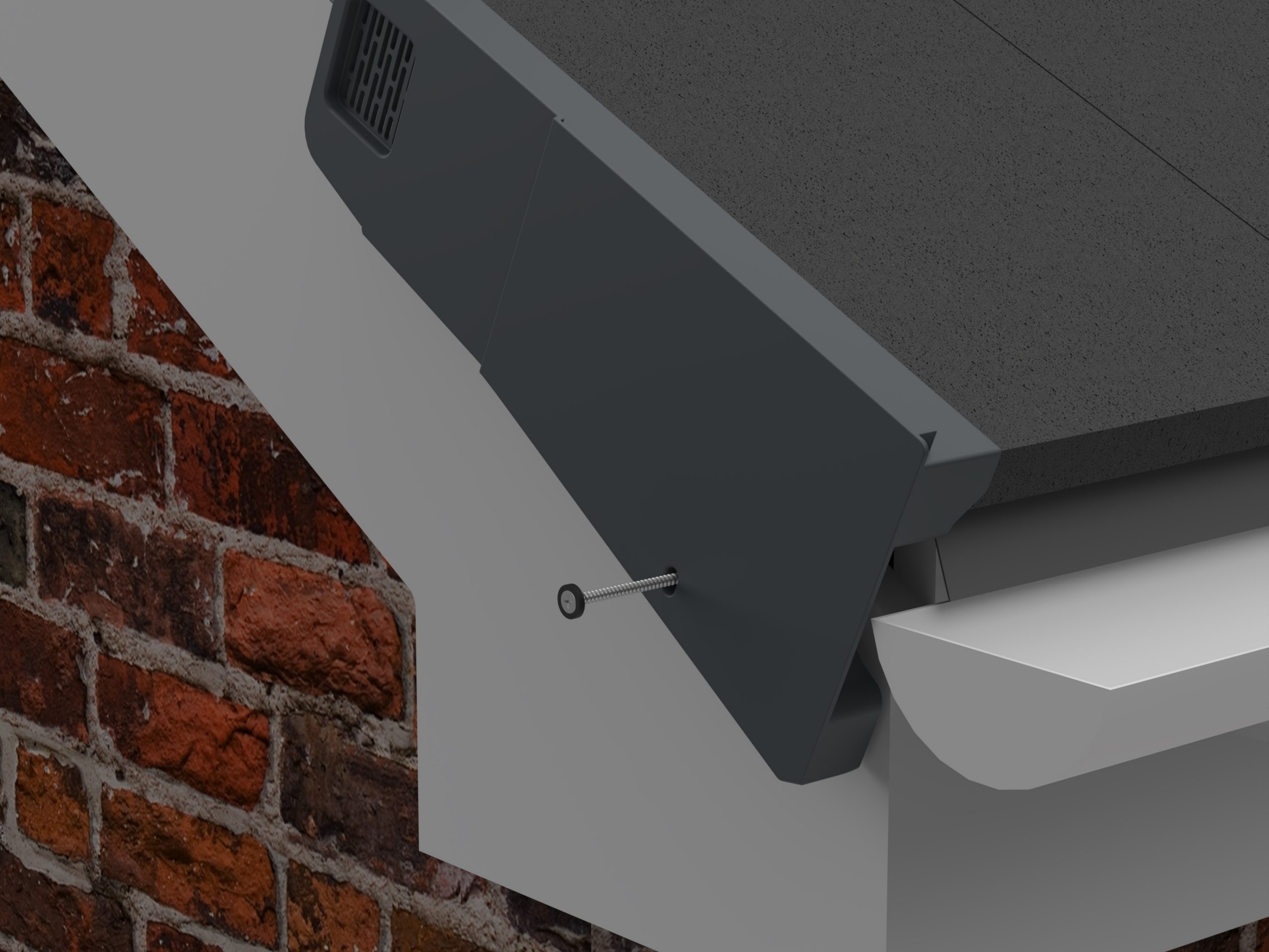 digital diagram of a course tile being fitted and secured with a stainless steel screw