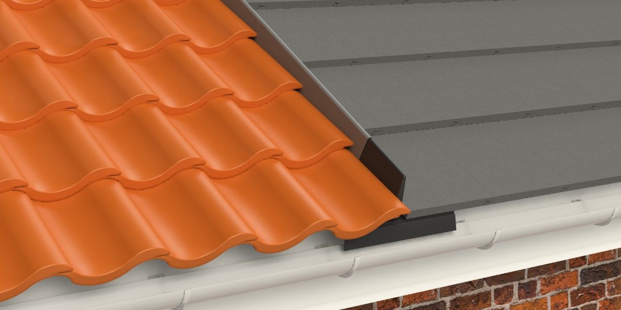 a digitial render of two types of roof tiles on a roof