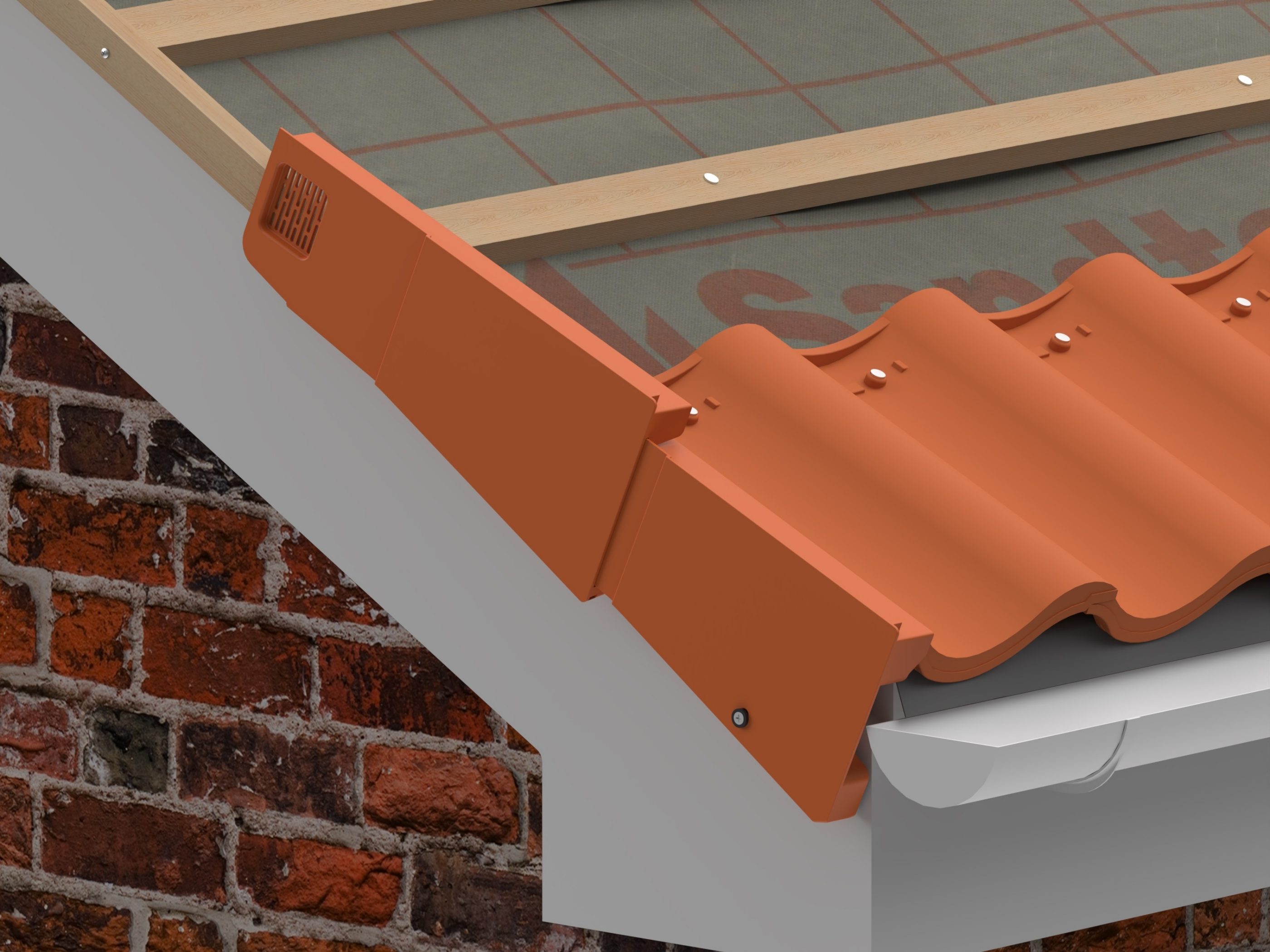 verge unit being fixed along the side of a roof