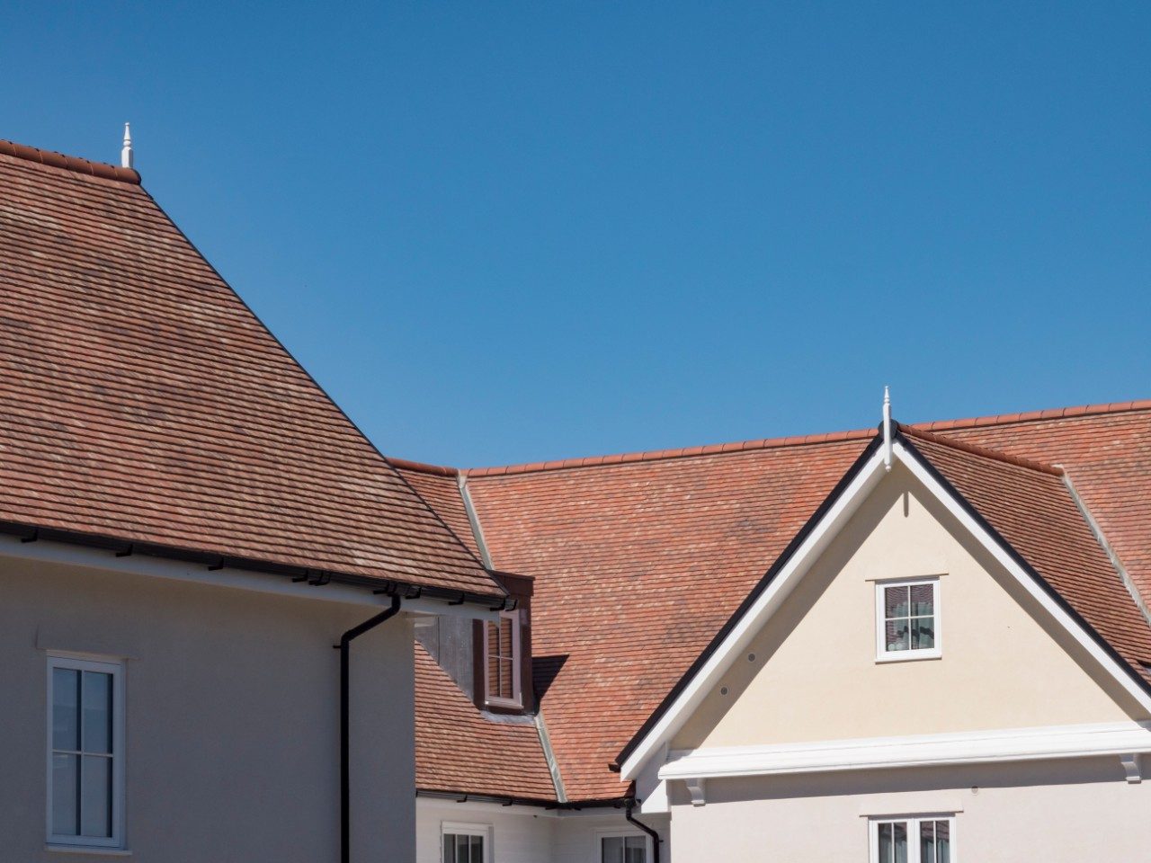 Modern tiled roof and gable end