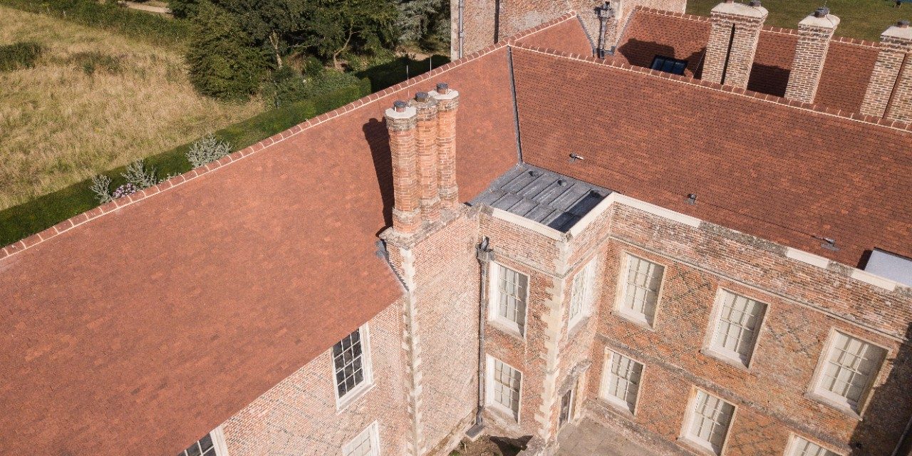 The Vyne stately home, roof renovation with Keymer tiles