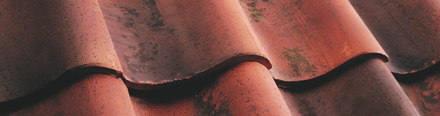 Close up of reclaimed roof tiles