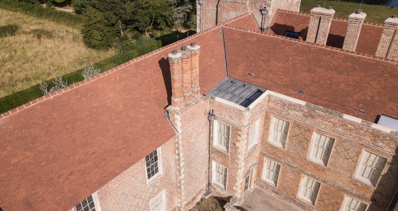 Heritage roof tiles on the Vyne National Trust property