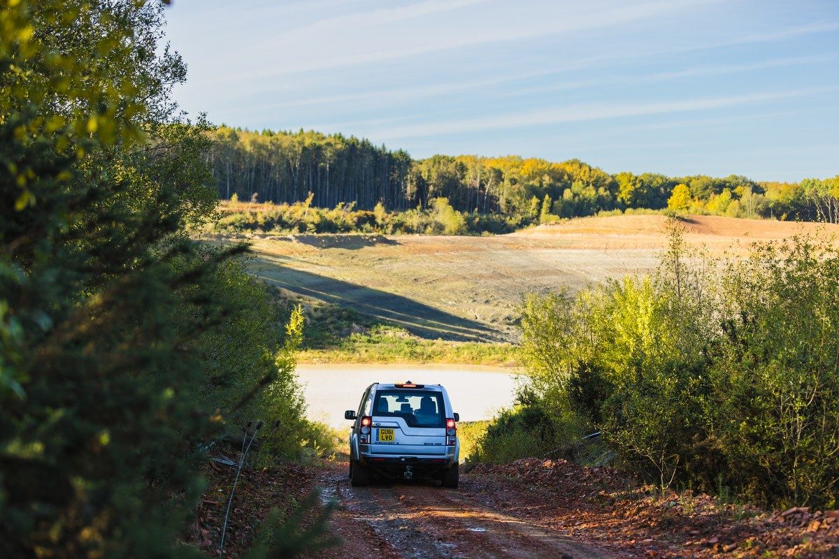 Land Rover driving across Ewhurst site