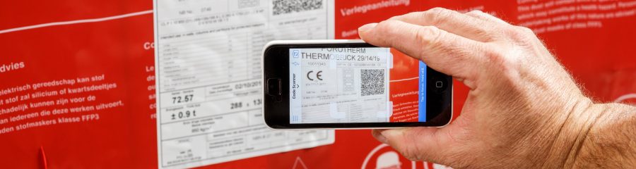 Scanning a QR code while using the app for CE documents