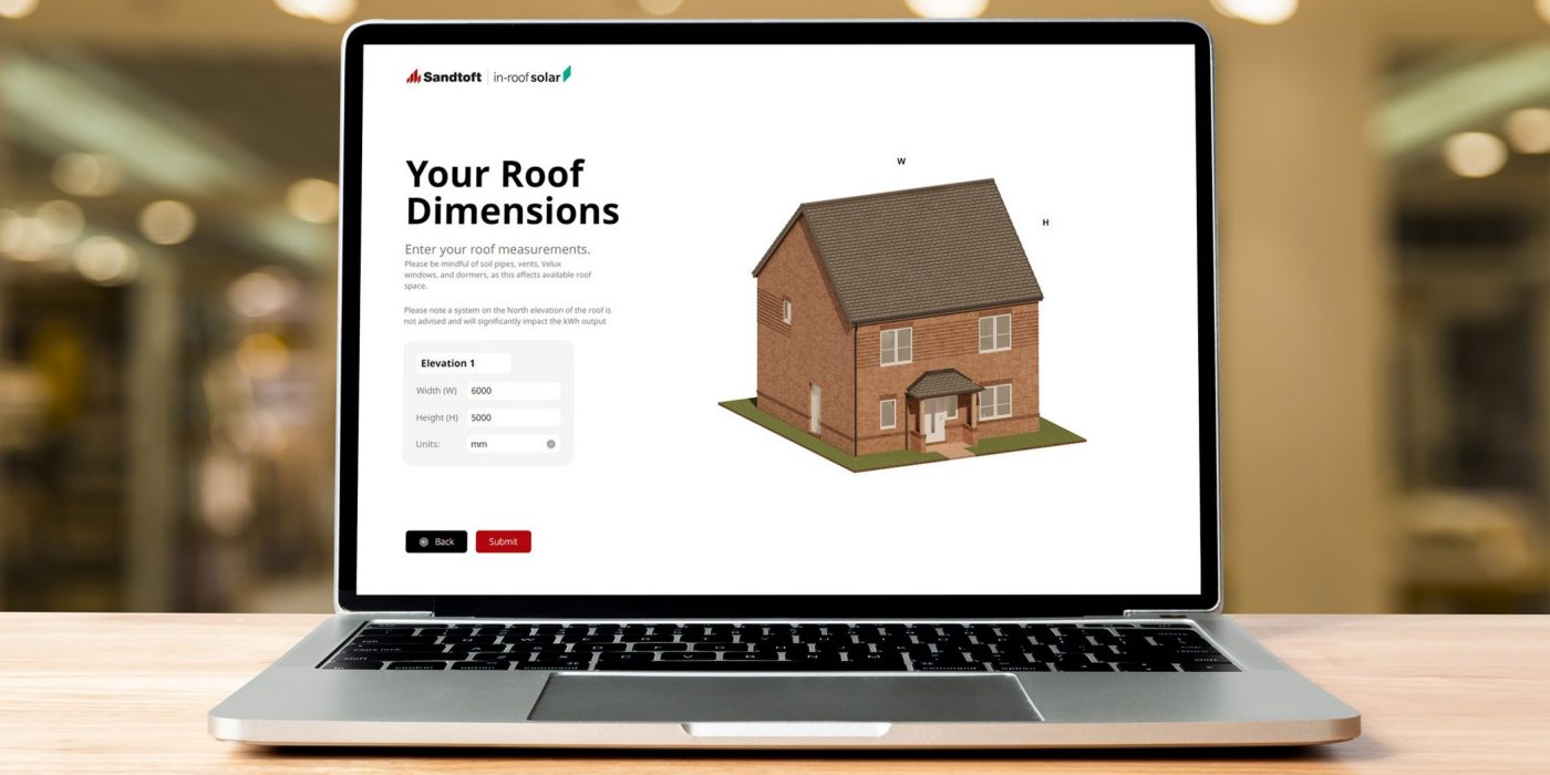 New solar configurator tool page displayed on laptop