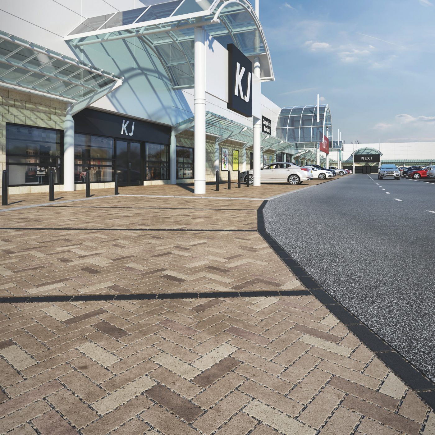 Aquata pavers residential area used for sustainable urban drainage system.
