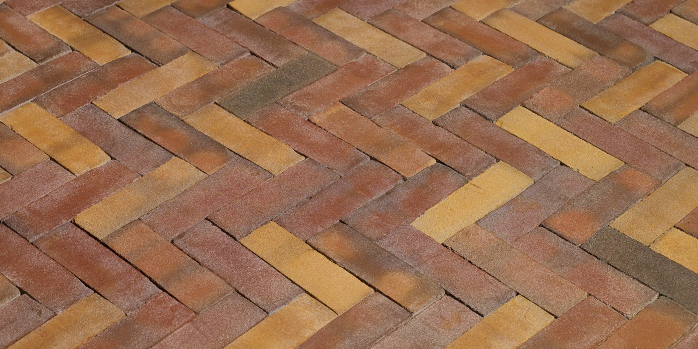 Close-up of clay paver blend